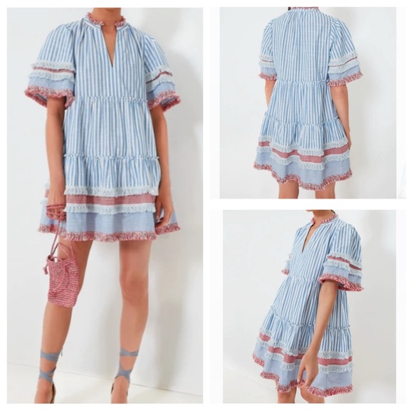 TUCKERNUCK Savannah Stripe Crawford Fringe Dress size XS/S New with tags!
